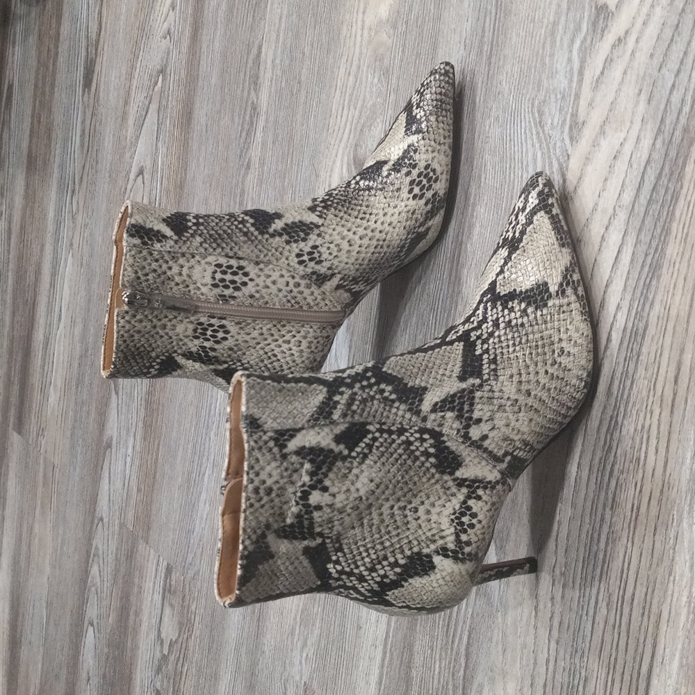 Schutz Bette Python Printed Leather Boots With St… - image 1